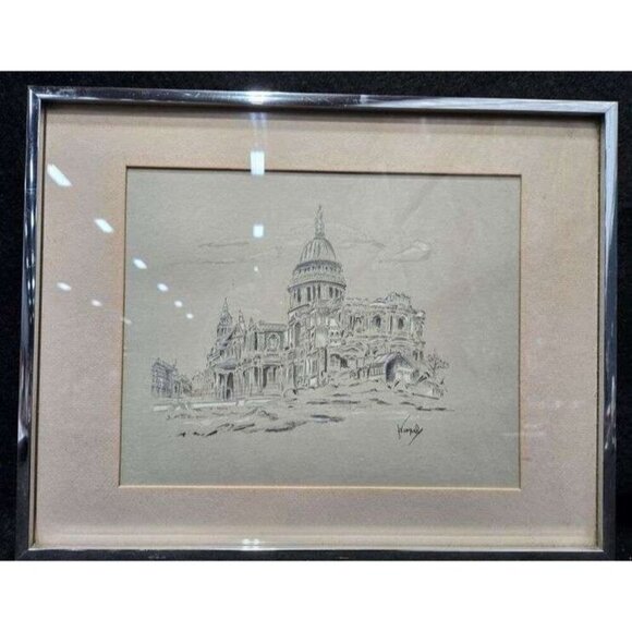 Original Hand-Drawn Pencil Sketch of St. Paul’s Cathedral – Classic Artwork - Picture 2 of 2